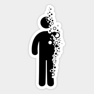 Stickman disintegration Sticker